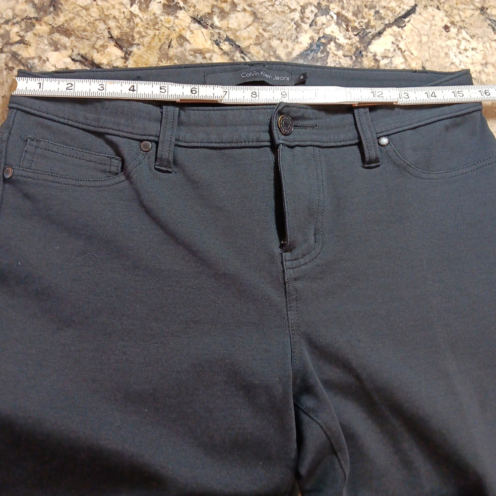Size 8 X 27 Calvin Klein Jeggings Black Stretchy Womens Hemmed - Picture 5 of 12